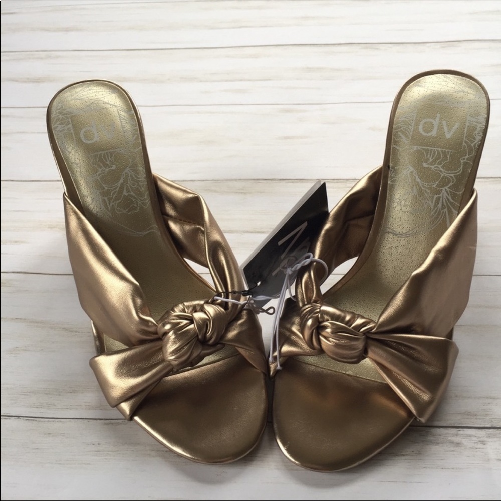Dolce Vita Gold Mule Heels